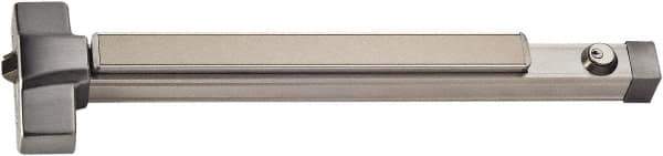 PDQ - 33 to 48" Wide Door Range, Antimicrobial, Satin Stainless Steel Finish Fire Rated Rim Exit Push Bar - Fits 37 to 48" Door - Eagle Tool & Supply