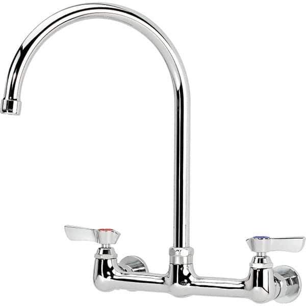 Krowne - Wall Mount, Service Sink Faucet without Spray - Two Handle, Blade Handle, Gooseneck Spout, No Drain - Eagle Tool & Supply