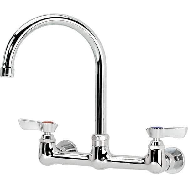 Krowne - Wall Mount, Service Sink Faucet without Spray - Two Handle, Blade Handle, Gooseneck Spout, No Drain - Eagle Tool & Supply