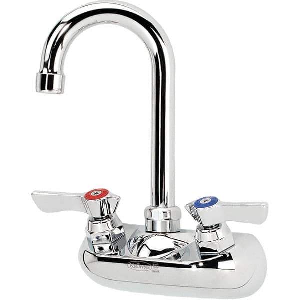 Krowne - Wall Mount, Bar and Hospitality Faucet without Spray - Two Handle, Color Coded Handle, Standard Spout, No Drain - Eagle Tool & Supply