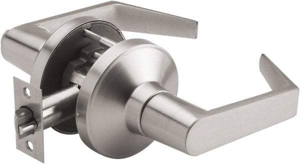 PDQ - Heavy Duty Passage Lever Lockset - 2-3/4" Back Set, Keyless Cylinder, Zinc, Antimicrobial Coated, Satin Chrome Plated Finish - Eagle Tool & Supply