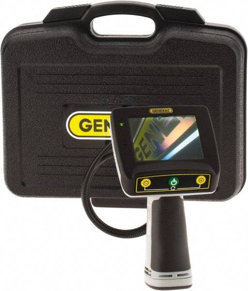 General - 0.31" Wide Camera Head, 39" Long Probe, Video Borescope Camera - 0.31" Probe Diam, 4" Display - Eagle Tool & Supply