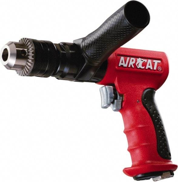 AIRCAT - 1/2" Reversible Keyed Chuck - Pistol Grip Handle, 400 RPM, 6 CFM, 0.625 hp, 90 psi - Eagle Tool & Supply