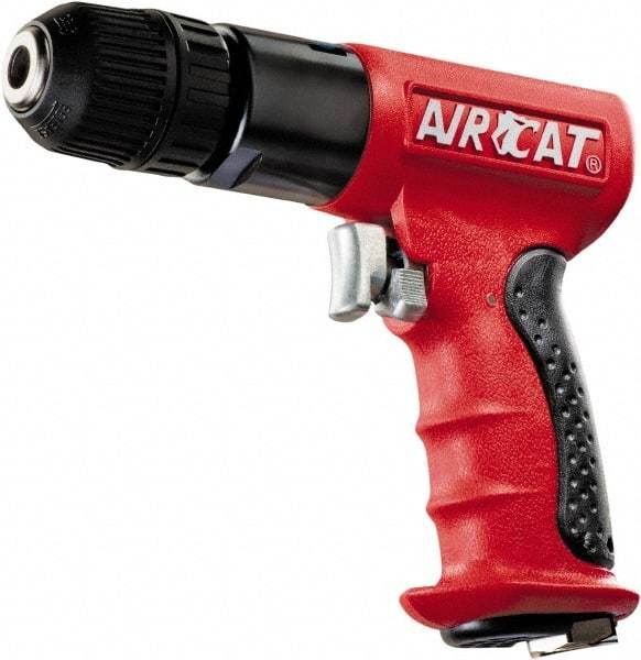 AIRCAT - 3/8" Reversible Keyless Chuck - Pistol Grip Handle, 1,800 RPM, 6 CFM, 0.625 hp, 90 psi - Eagle Tool & Supply