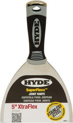 Hyde Tools - 5" Wide Spring Blade Stainless Steel Joint Knife - Flexible, Plastic Handle - Eagle Tool & Supply