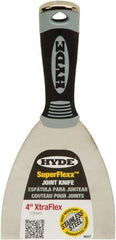 Hyde Tools - 4" Wide Spring Blade Stainless Steel Joint Knife - Flexible, Plastic Handle - Eagle Tool & Supply