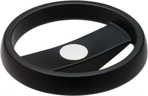 Elesa - 3.9", 2 Spoke Handwheel - 0.71" Hub, High Impact Strength Technopolymer, Black Matte Finish - Eagle Tool & Supply
