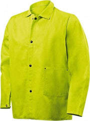 Steiner - Size 2XL Welding & High Visibility Jacket - Lime, Cotton & Nomex, Snaps Closure, 56 to 58" Chest - Eagle Tool & Supply