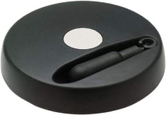 Elesa - 4.92" Diam, Technopolymer Handwheel with Fold Away Handle - 1.02" Hub Diam - Eagle Tool & Supply