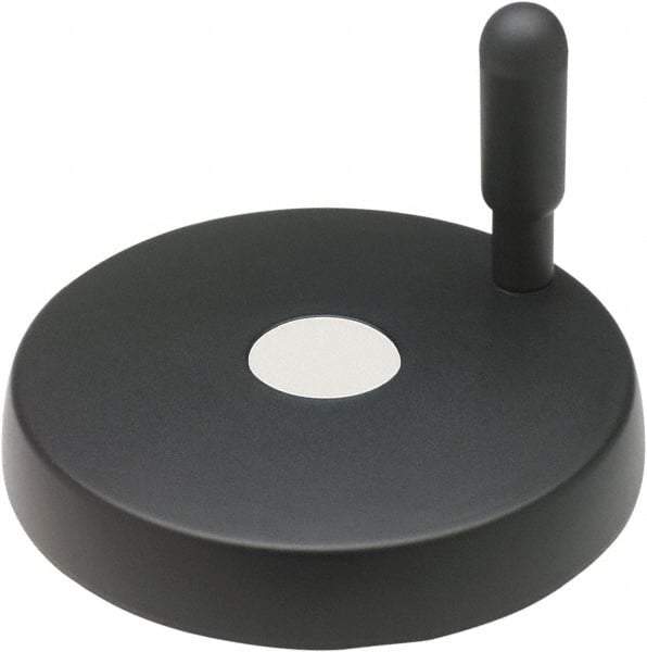 Elesa - 3.15" Diam, Technopolymer Handwheel with Handle - 1.57" Hub Diam - Eagle Tool & Supply