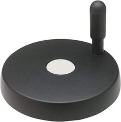 Elesa - 3.15" Diam, Technopolymer Handwheel with Handle - 1.57" Hub Diam - Eagle Tool & Supply