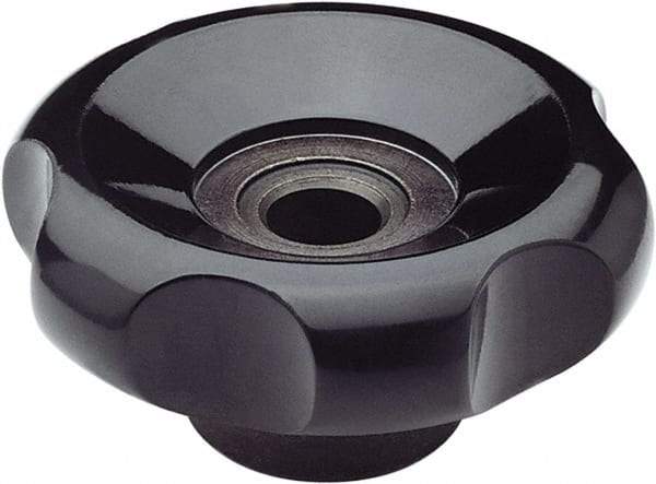 Elesa - 3.9" Head Diam, 6 Point Lobed Knob - 1/2" Hole, Duroplast - Eagle Tool & Supply
