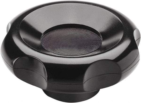 Elesa - 3.15" Head Diam, 6 Point Lobed Knob - 1/2-13 Hole, Glass Fiber Reinforced Technopolymer - Eagle Tool & Supply
