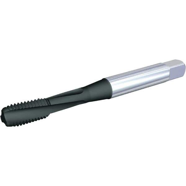 Kennametal - M12x1.75 Metric 3 Flute 6H Modified Bottoming Spiral Flute Tap - Powdered Metal, Nitride Finish, 85.9mm OAL, Right Hand Flute, Right Hand Thread, D6, Series T662 - Eagle Tool & Supply