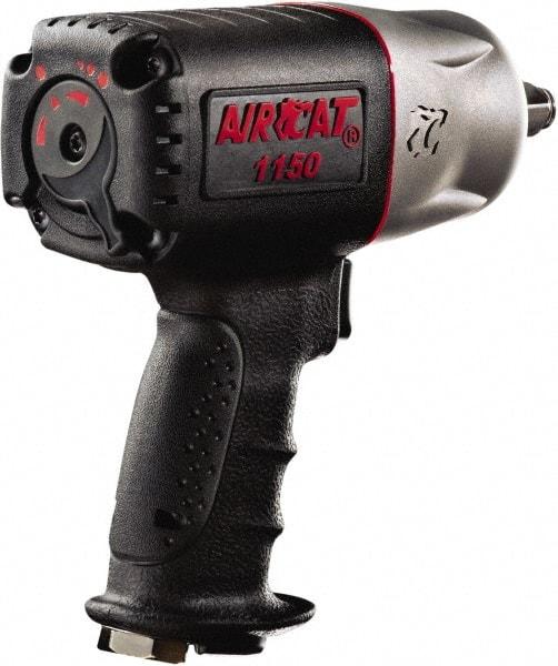 AIRCAT - 1/2" Drive, 9,000 RPM, 900 Ft/Lb Torque Impact Wrench - Pistol Grip Handle, 1,400 IPM, 8 CFM, 90 psi, 1/4" NPT Inlet - Eagle Tool & Supply