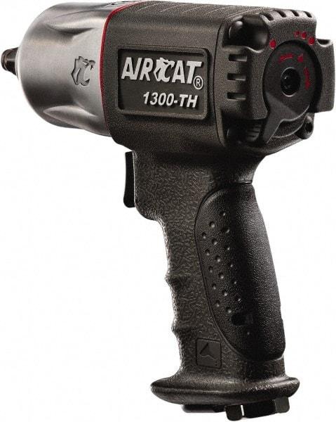 AIRCAT - 1/2" Drive, 10,000 RPM, 350 Ft/Lb Torque Impact Wrench - Pistol Grip Handle, 1,650 IPM, 6 CFM, 90 psi, 1/4" NPT Inlet - Eagle Tool & Supply