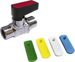 Value Collection - 3/8" Pipe, Brass Miniature Ball Valve - Inline - One Way Flow, FNPT x FNPT Ends, Wedge Handle, 250 WOG - Eagle Tool & Supply