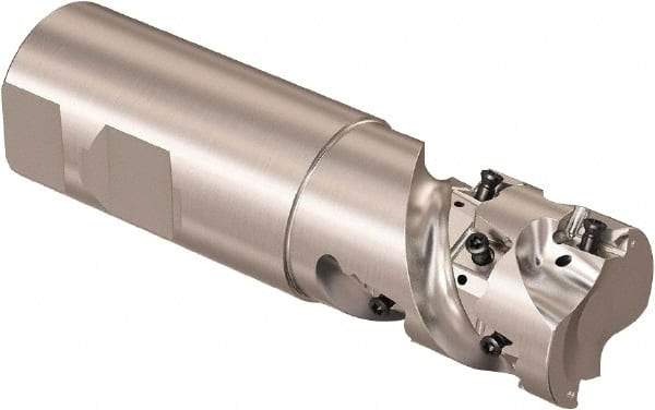 Seco - 1" Cutting Diam, 1" Shank Diam, 8mm Max Depth of Cut, Straight Shank Indexable Copy End Mill - 2 Inserts, LOEX Insert, R217.94 Toolholder - Eagle Tool & Supply