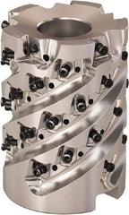 Seco - 5 Inserts, 50mm Cut Diam, 1-1/16" Arbor Diam, 57mm Max Depth of Cut, Indexable Square-Shoulder Face Mill - 0° Lead Angle, 2.7559" High, LOEX Insert Compatibility, Series Square T4-08 - Eagle Tool & Supply