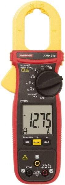 Amprobe - AMP-310, CAT III, Digital True RMS HVAC Clamp Meter with 1.1811" Clamp On Jaws - 600 VAC/VDC, 600 AC Amps, Measures Voltage, Capacitance, Current, microAmps, Resistance, Temperature - Eagle Tool & Supply