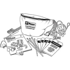 Panduit - 12 Piece Electrical Lockout Kit - Keyed Differently, Comes in Pouch - Eagle Tool & Supply