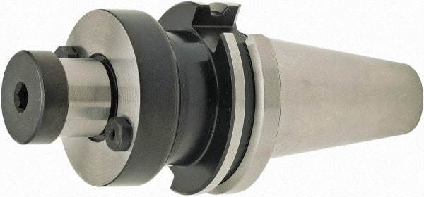 Parlec - CAT40 Dual Contact Taper Shank 31.75mm Pilot Diam Shell Mill Holder - 41.15mm Flange to Nose End Projection, 69.85mm Nose Diam, Through-Spindle Coolant - Exact Industrial Supply
