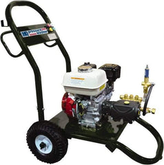 Value Collection - Gas, 14 hp, 3,700 psi, 4 GPM, Cold Water Pressure Washer - AR Triplex Ceramic Plunger, 50' x 3/8" Hose - Eagle Tool & Supply