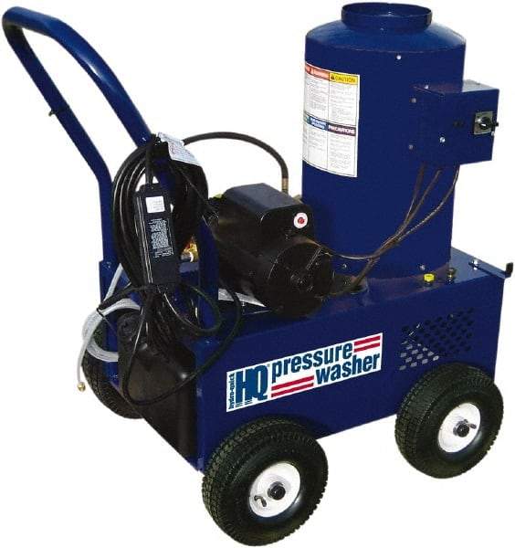 Value Collection - Electric, 25 Amp, 6 hp, 2,400 psi, 3 GPM, Hot Water Pressure Washer - Triplex Plunger, 50' x 3/8" Hose, 220 Max Volts - Eagle Tool & Supply