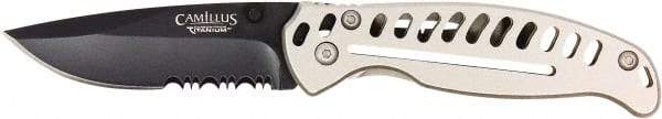 Clauss - 3" Blade, Drop Point Folding Knife - Stainless Steel - Eagle Tool & Supply