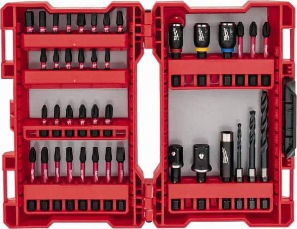 Milwaukee Tool - 40 Piece, Bit Set - 1/8 to 1/4" Hex, Phillips, Slotted, Torx, Square Point - Eagle Tool & Supply