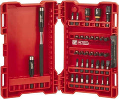 Milwaukee Tool - 36 Piece, Bit Set - 5/64 to 1/4" Hex, Phillips, Slotted, Torx, Square Point - Eagle Tool & Supply