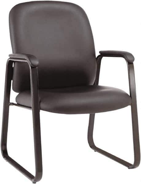 ALERA - Black Leather Guest Chair - 24-1/8" Wide x 36-5/8" High - Eagle Tool & Supply