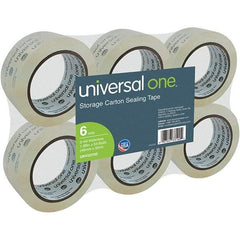 Universal One - 48mm Wide x 3mm Thick x 50m Long, 33100 Box Sealing & Label Protection Tape - Clear - Eagle Tool & Supply