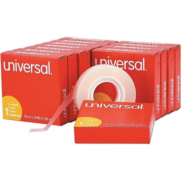 UNIVERSAL - 1/2" Wide x 1mm Thick x 36 yds Long, 81236VP Box Sealing & Label Protection Tape - Clear - Eagle Tool & Supply