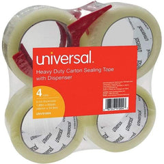 Universal One - 48mm Wide x 3mm Thick x 54.8m Long, 91004 Box Sealing & Label Protection Tape - Clear - Eagle Tool & Supply