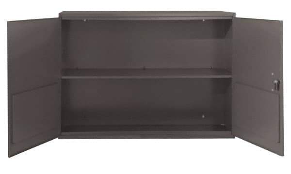 Durham - 1 Shelf Wall Storage Cabinet - Steel, 33-3/4" Wide x 11-7/8" Deep x 23-7/8" High, Gray - Eagle Tool & Supply