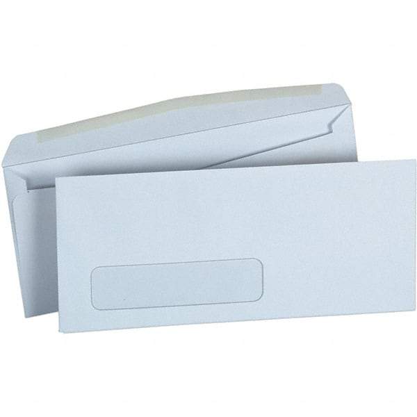 UNIVERSAL - 4.13" Long x 9.63" Wide Gummed Flap Plain White Envelope with Window - White - Eagle Tool & Supply