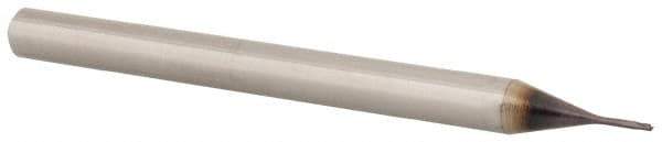 Seco - 0.5mm, 2 Flute, Single End, Solid Carbide, 0.05mm Corner Radius End Mill - 40mm OAL, 20° Helix, Right Hand Flute, 0.7mm LOC, Right Hand Cut, 2.5mm Extended Reach - Eagle Tool & Supply