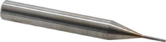 Seco - 1mm Diam, 1mm LOC, 2 Flute Solid Carbide Ball End Mill - MEGA-T Finish, Single End, 50mm OAL, 6mm Shank Diam, Spiral Flute - Eagle Tool & Supply