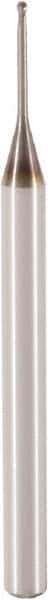 Seco - 0.6mm Diam, 0.6mm LOC, 2 Flute Solid Carbide Ball End Mill - MEGA-T Finish, Single End, 40mm OAL, 3mm Shank Diam, Spiral Flute - Eagle Tool & Supply