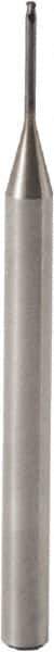 Seco - 0.8mm Diam, 0.6mm LOC, 2 Flute Solid Carbide Ball End Mill - MEGA-T Finish, Single End, 40mm OAL, 3mm Shank Diam, Spiral Flute - Eagle Tool & Supply