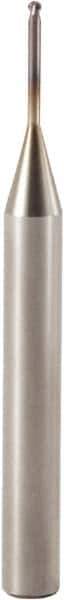 Seco - 1.5mm Diam, 1.13mm LOC, 2 Flute Solid Carbide Ball End Mill - MEGA-T Finish, Single End, 6mm Shank Diam, Spiral Flute - Eagle Tool & Supply