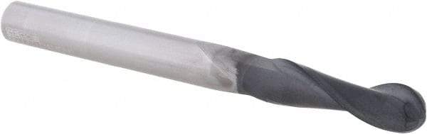Seco - 6mm Diam, 20mm LOC, 2 Flute Solid Carbide Ball End Mill - Diamond Finish, Single End, 65mm OAL, 6mm Shank Diam, Spiral Flute - Eagle Tool & Supply