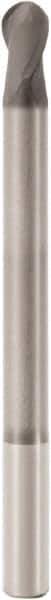 Seco - 4mm Diam, 30mm LOC, 2 Flute Solid Carbide Ball End Mill - Diamond Finish, Single End, 60mm OAL, 4mm Shank Diam, Spiral Flute - Eagle Tool & Supply