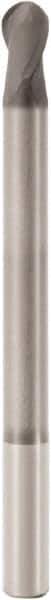 Seco - 4mm Diam, 6mm LOC, 2 Flute Solid Carbide Ball End Mill - Diamond Finish, Single End, 40mm OAL, 4mm Shank Diam, Spiral Flute - Eagle Tool & Supply