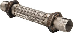 Made in USA - 12" OAL, 1-1/4" ID, 450 Max psi, Flexible Metal Hose Assembly - Eagle Tool & Supply