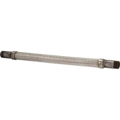 Made in USA - 18" OAL, 3/4" ID, 600 Max psi, Flexible Metal Hose Assembly - Eagle Tool & Supply