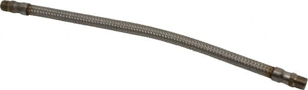 Made in USA - 18" OAL, 3/8" ID, 1,450 Max psi, Flexible Metal Hose Assembly - Eagle Tool & Supply