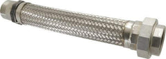 Value Collection - 18" OAL, 2" ID, 450 Max psi, Flexible Metal Hose Assembly - 2" Fitting, 304 Stainless Steel Fitting, 321 Stainless Steel Hose - Eagle Tool & Supply