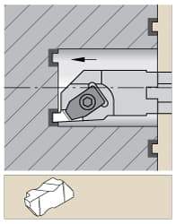 Kennametal - 2-1/4" Min Bore Diam, 14" OAL, 1-1/2" Shank Diam, A-NS Indexable Boring Bar - N. Insert, Clamp Holding Method - Eagle Tool & Supply